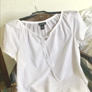 Peasant, Boho blouse. Embroidery in white. Size XL
